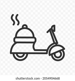 Vector illustration of delivery food icon in dark color and transparent background(png).