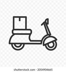 Vector illustration of delivery icon in dark color and transparent background(png).