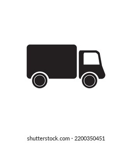 vector illustration of a delivery icon, a simple silhouette of a truck isolated on a white background