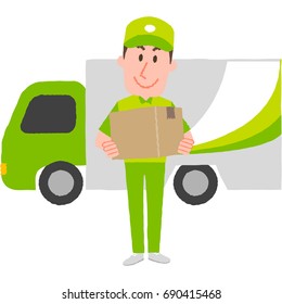 vector illustration of a delivery man