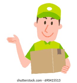 vector illustration of a delivery man
