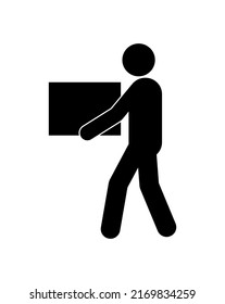 vector illustration of delivery man icon on white background