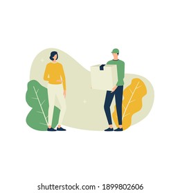 Vector illustration. Delivery service concept. Online shop