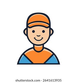 Vector illustration of a delivery service worker
