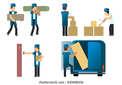 Vector illustration of a delivery service workers