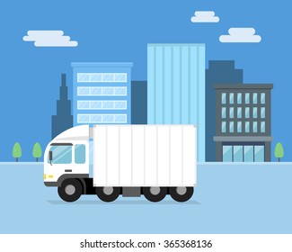 Vector illustration. Delivery truck.