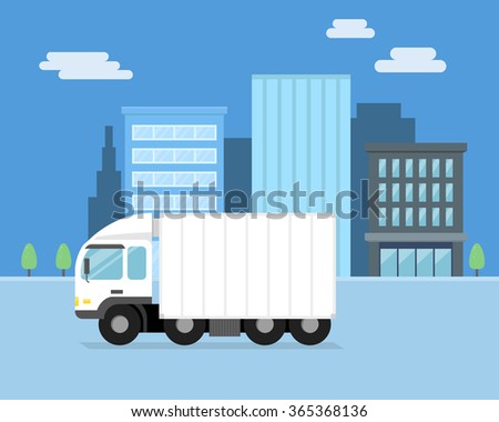 Vector illustration. Delivery truck.
