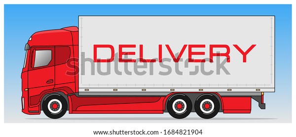 Vector Illustration Delivery Truck Cartoon Style Stock Vector (Royalty ...