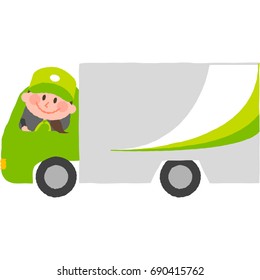 vector illustration of a delivery woman