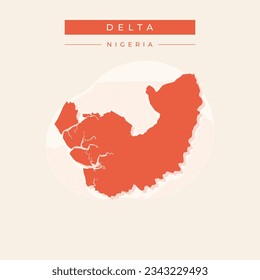 Vektorgrafik-Vektorgrafik von Delta Karte Nigeria