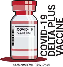 Vector illustration of delta plus covid-19 vaccine