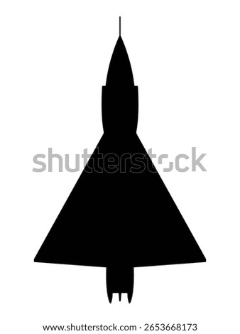 Vector illustration of a delta wing supersonic jet aircraft. Ideal for aerospace and air combat themes.