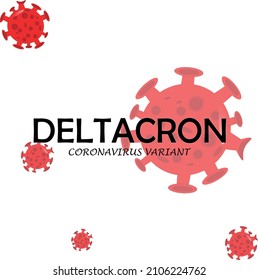 Vector illustration of Deltacron coronavirus variant, with an illustration of the virus, with the background.