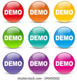Vector illustration of demo set icons on white background