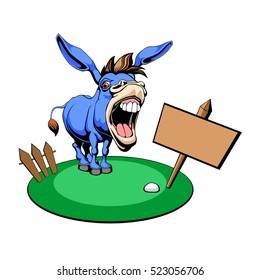 Vector illustration of a Democrat Donkey