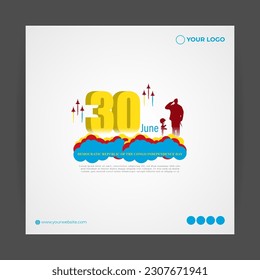 Vector illustration of Democratic Republic of the Congo Independence Day social media story feed