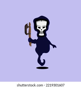 vector illustration of a demon with an ax svg