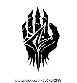 vector illustration of a demon claw or gauntlet