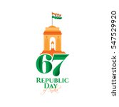 vector illustration .den the Republic of India on January 26 .67 years later, in 1950. graphic design for a holiday greeting card decoration, flyers, brochures, posters