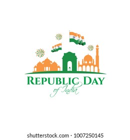 vector illustration .den the Republic of India on January 26 .India is celebrating its 69th Republic Day. graphic design for a holiday greeting card decoration, flyers, brochures, posters