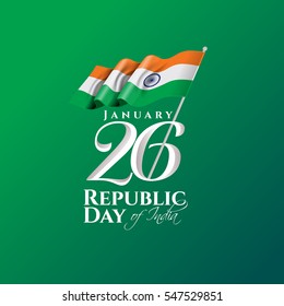 vector illustration .den the Republic of India on January 26 .67 years later, in 1950. graphic design for a holiday greeting card decoration, flyers, brochures, posters