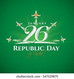 vector illustration .den the Republic of India on January 26 .67 years later, in 1950. graphic design for a holiday greeting card decoration, flyers, brochures, posters