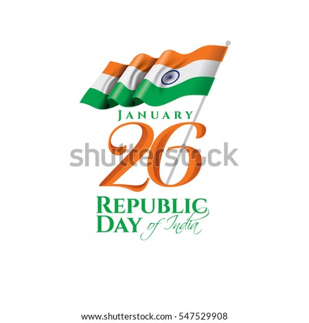 vector illustration .den the Republic of India on January 26 .67 years later, in 1950. graphic design for a holiday greeting card decoration, flyers, brochures, posters