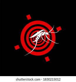 Vector illustration of a dengue mosquito. The danger of dengue mosquitoes