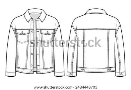 Vector illustration of denim jacket.
