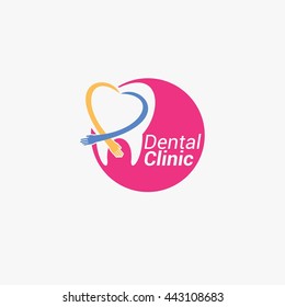 Vector Illustration Dental Care Design Logo Template. flat style