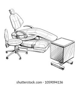 Vector illustration of the dental chair.