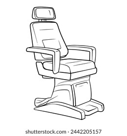 Vector illustration of a dental chair outline icon, ideal for dentistry projects.