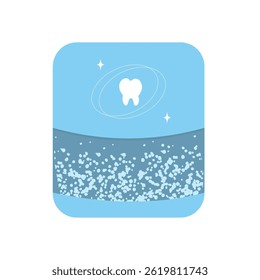 Vector illustration of dental floss in container. Clean flat design of oral hygiene product, for cleaning interdental spaces and gum care. Isolated on white background, for dental care, oral health