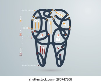 vector illustration of the dental icons 