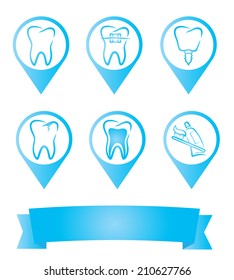 Vector illustration of dental labels