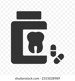 Vector illustration of dental medicine icon in dark color and transparent background(PNG).