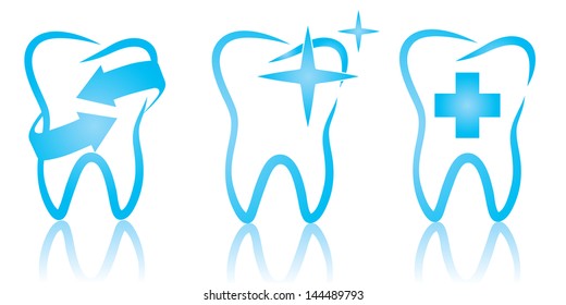 Vector illustration of dental set