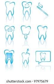 Vector illustration of dental symbols