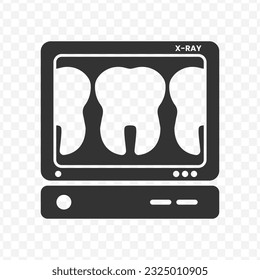 Vektorgrafik von Dentalrochen Symbol in dunkler Farbe und transparentem Hintergrund (PNG).
