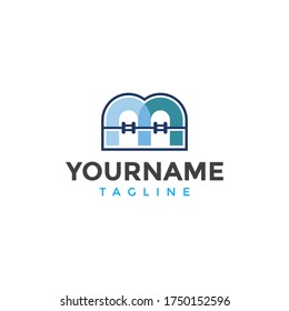 vector illustration of a dentist symbol graphic and the letter M - Isolated on a white background, just add your name to your design, logo design