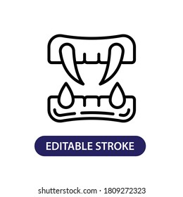 Vector illustration of denture icon or logo. Use black color and line design style. Editable stroke, pixel perfect on 64px of artboard