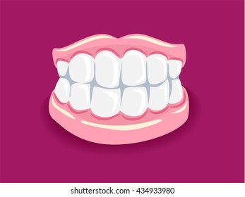 Vector Illustration Of Dentures