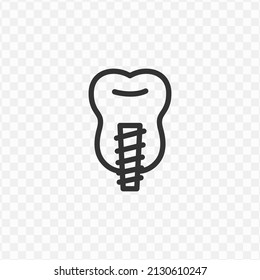 Vector illustration of dentures icon in dark color and transparent background(png).