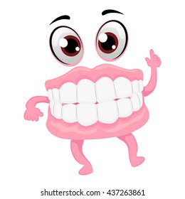 Vector Illustration of Dentures Mascot