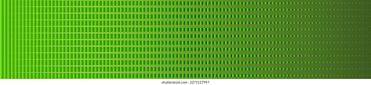 vector illustration depicting an abstract decorative horizontal perforated panel in green for interior design and web resources