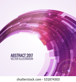 Vector illustration depicting abstract. Round image background for design. Vector object, explosion substance matter. Object with the image of the explosion. Color banner.