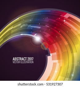 Vector illustration depicting abstract. Round image background for design. Vector object, explosion substance matter. Object with the image of the explosion. Color banner.
