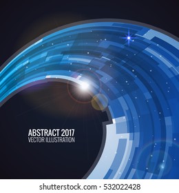 Vector illustration depicting abstract. Round image background for design. Vector object, explosion substance matter. Object with the image of the explosion. Color banner.