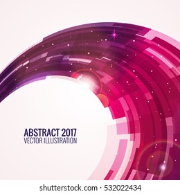 Vector illustration depicting abstract. Round image background for design. Vector object, explosion substance matter. Object with the image of the explosion. Color banner.