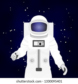 vector illustration depicting an astronaut in a outer space